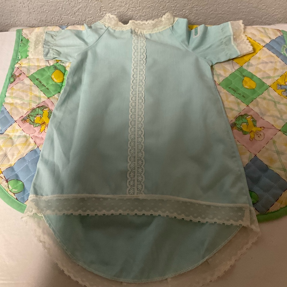 Vintage Cabbage Patch Kids Blue Gown Made in Taiwan CPK Doll Clothes Clothing